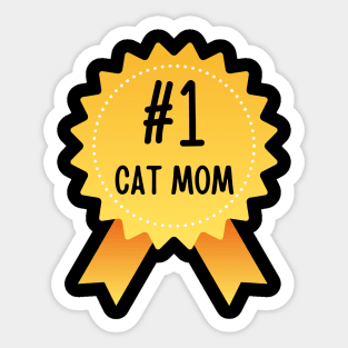 Number 1 Cat Mom Sticker